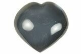 Polished Orca Agate Heart - Madagascar #249154-1